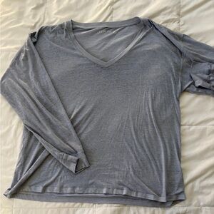 Women's Gray V-Neck Top